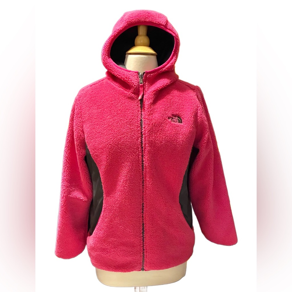 The North Face Girl’s Size XL (18) Reversible Jacket, Pink Fleece to Black Poly